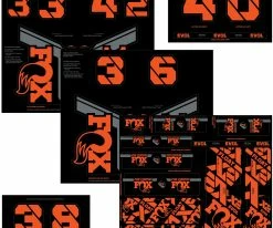 Fox Racing Kit D'autocollants Custom Fork Et Shox 2021 -vélo de route 803 01 731 FOX Decal 2021 AM Custom Fork and Shock Kit Factory Orange 2