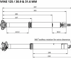 BikeYoke Tige De Selle Divine 30,9 Vario -vélo de route BikeYoke Dimensions Divine1250sE91YsYCDw6A