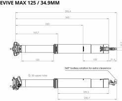 BikeYoke Tige De Selle Revive Max 34,9 Vario 12 BikeYoke Tige De Selle Revive Max 34,9 Vario -vélo de route BikeYoke Ma C3 9Fe Revive Max125