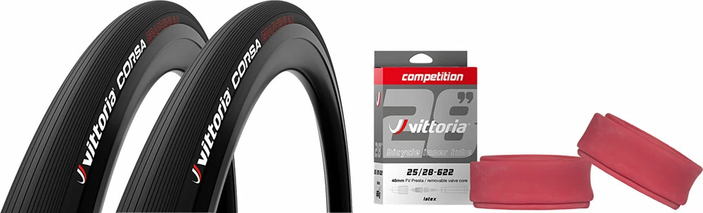 Vittoria Corsa G2.0 28-622 Jeu De 2 + Competition Latex 25/28 3 Vittoria Corsa G2.0 28-622 Jeu De 2 + Competition Latex 25/28