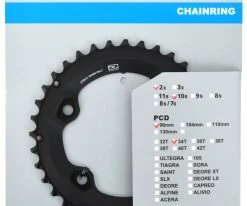 Shimano DEORE Plateau Pour FC-M6000 34/24 Dents -vélo de route DEORE Kettenblatt FC M6000 BE fur 34 24 Zahne 2