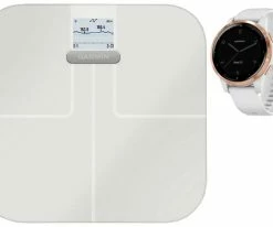 Garmin Index™-S2 Smart-Fat-Scale Bundle + Vivoactive 4S - GPS Fitness Smartwatch