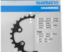 Shimano DEORE FC-M5100-2/M5100-B2 2x11 Vitesses Plateau 10 Shimano DEORE FC-M5100-2/M5100-B2 2x11 Vitesses Plateau -vélo de route Shimano DEORE FC M5100 2 M5100 B2 26T Kettenblatt Y0LB26000 a