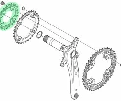 Shimano SLX Plateau 10 Vitesses Pour FC-M660/FC-M670 24 Dents 5 Shimano SLX Plateau 10 Vitesses Pour FC-M660/FC-M670 24 Dents -vélo de route Shimano SLX Kettenblatt FC M660 10 innen