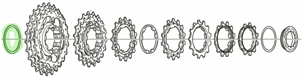 Shimano Bague D'espacement 1mm Pour Cassettes 10 Vitesses De Vélo De Course 4 Shimano Bague D'espacement 1mm Pour Cassettes 10 Vitesses De Vélo De Course – Image 2