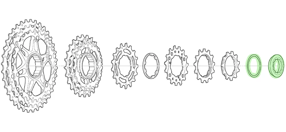 Shimano Bague De Fermeture Avec Bague D'espacement Pour CS-M771-10 4 Shimano Bague De Fermeture Avec Bague D'espacement Pour CS-M771-10 – Image 2