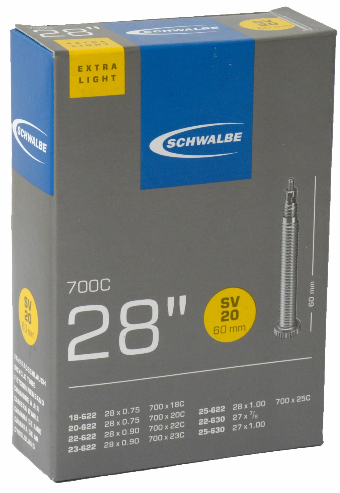 Schwalbe Chambre à Air SV 20 ExtraLight Pour 28 3 Schwalbe Chambre à Air SV 20 ExtraLight Pour 28